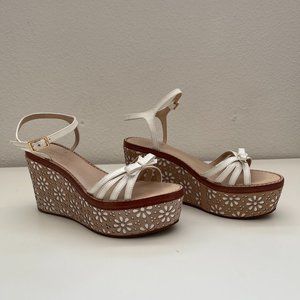 Kate Spade White Floral Wedges